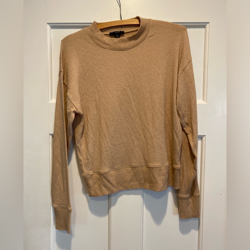 J crew Camel Lightweight Crewneck Sweater XS